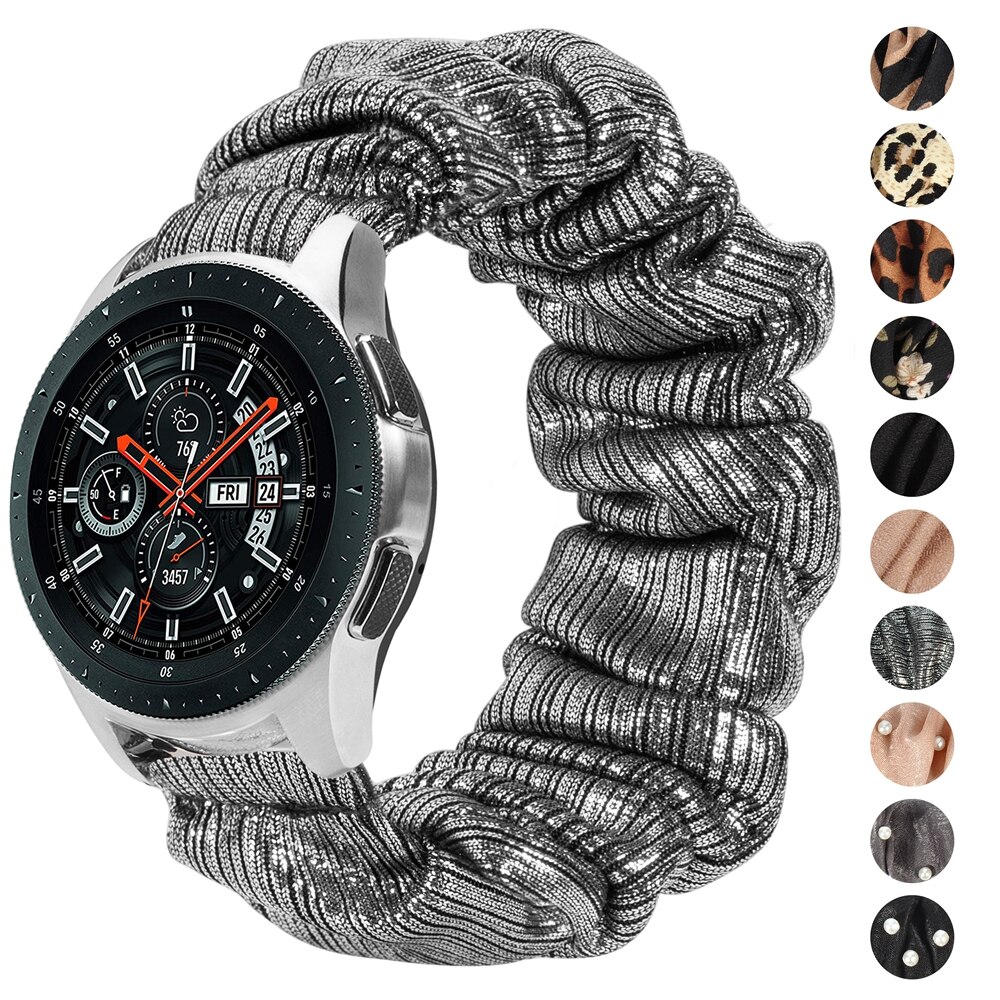 Toyouths trykt stofbånd til samsung galaxy ur 3 42mm aktive 40mm kvinder fritid elastisk rem 20mm til aktive 2 40mm 44mm: Slbl / Lille 4.7-6.7 tommer