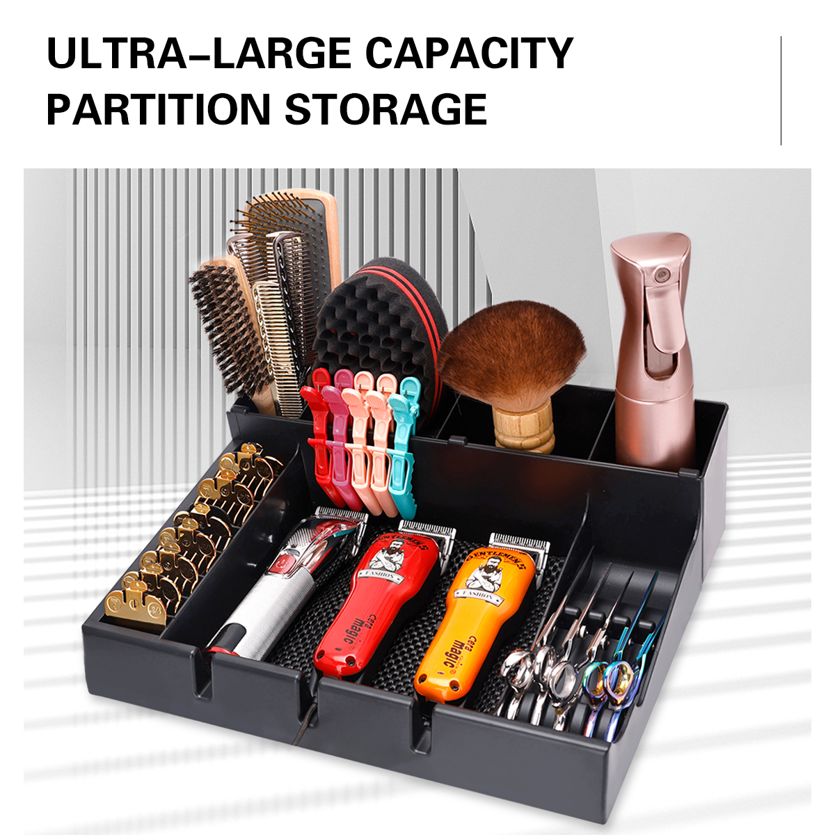 Bandeja para cortadora de pelo de barbería, herramientas de corte de pelo, organizador para cortadora de pelo, soporte para cortadora de pelo eléctrica, bandeja para peine de escritorio