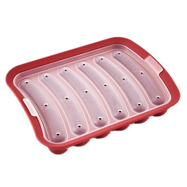 Diy Worst Maken Mold Siliconen Burger Dog Maker Mould Met 6 Holte Patty Makers Magnetron Veilig Keuken gadgets: red