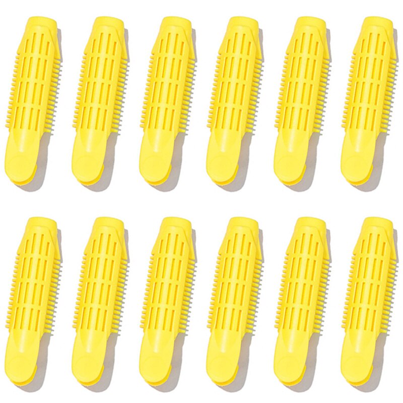12 Stuks Voluminizing Haarwortel Clip Natuurlijke Pluizig Haar Clip Haar Wortel Curler Roller Zelf Grip Wortel Volume Haar Krultang clip: yellow12pcs