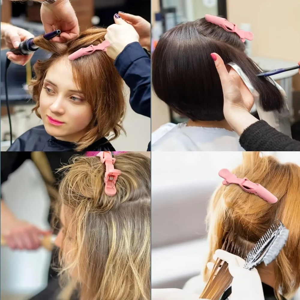 Pinzas de pelo de cocodrilo, pinzas de peluquería, horquillas de plástico para el pelo, pinzas de peluquero para salón, accesorios de barbería, 5 uds.