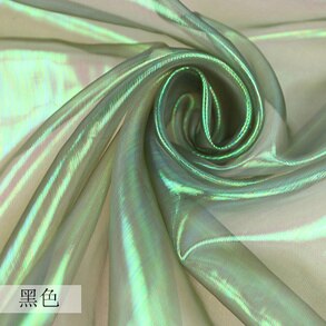 1 Meter Schleier transparent Holographische Stoff Fluoreszierende Stoffe Bunte Glänzende Blick Stoff Bühne Hochzeit Dekor: heilv