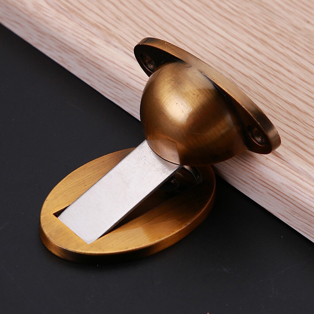 Tope de puerta pomo de pared Protector magnético Invisible soporte tapón de aleación de Zinc Tope de puerta Anti-colisión soporte montado en el suelo