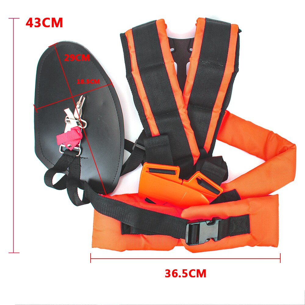 Double Shoulder Harness Strap W Shape Strimmer Padded Belt Comfortable Labor Saving for Brush Cutter Trimmer Garden Pruner