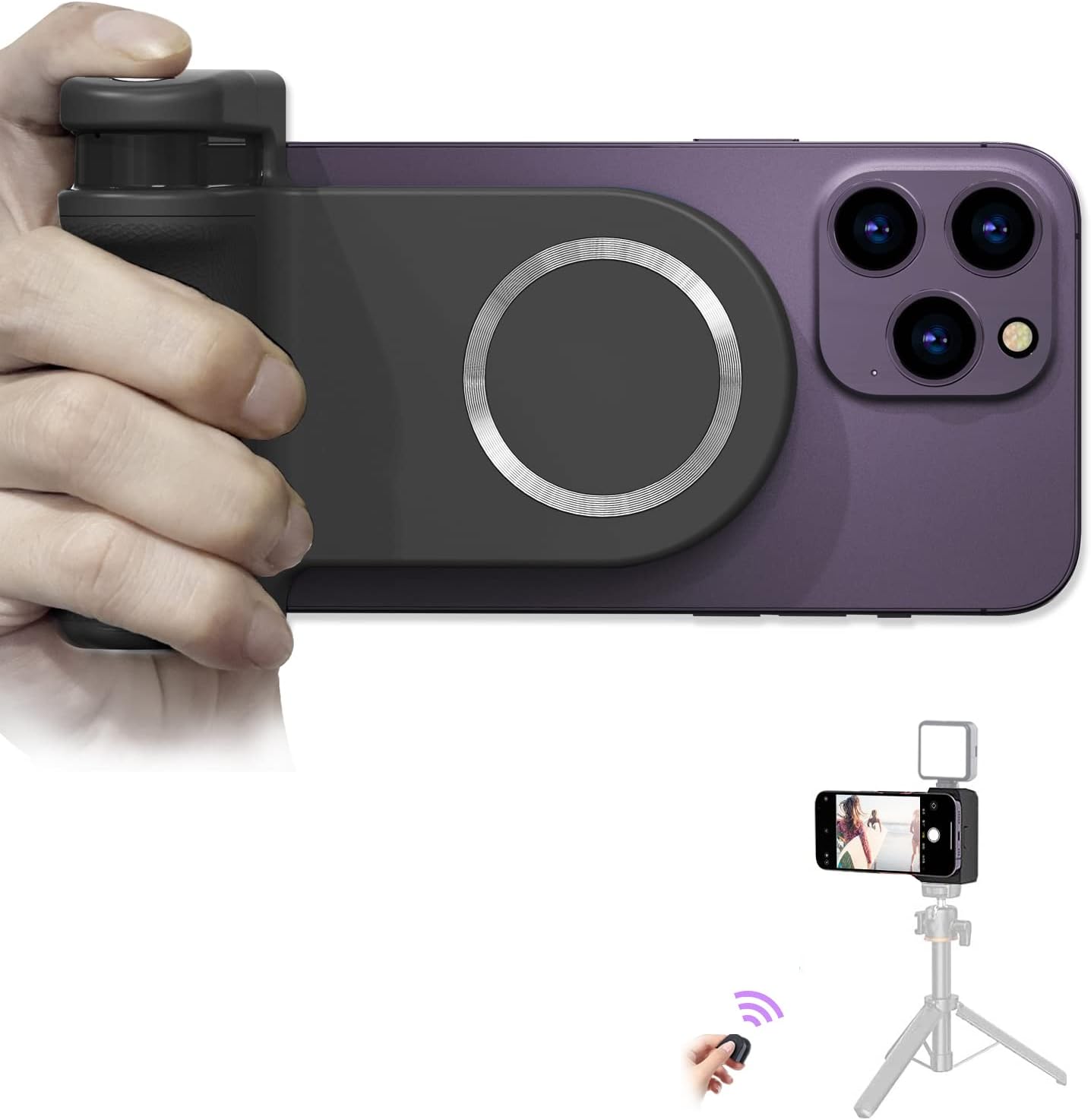 Snapgrip magnétique Bluetooth obturateur téléphone Capgrip portable Selfie Booster pour iPhone HUAWEI Xiaomi poignée avec anneau directe