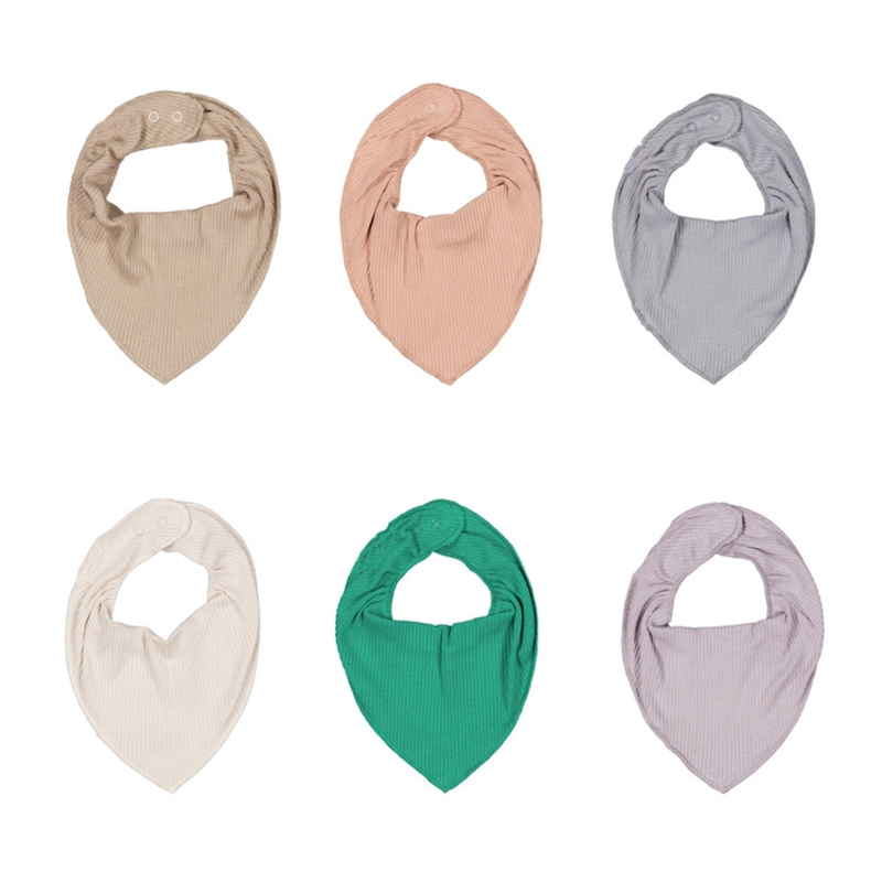 57EE Baby Feeding Drool Bib Saliva Towel Triangle Scarf Bandana Soft Cotton Bib Adjustable Snap Button Burp Cloth for Newborn