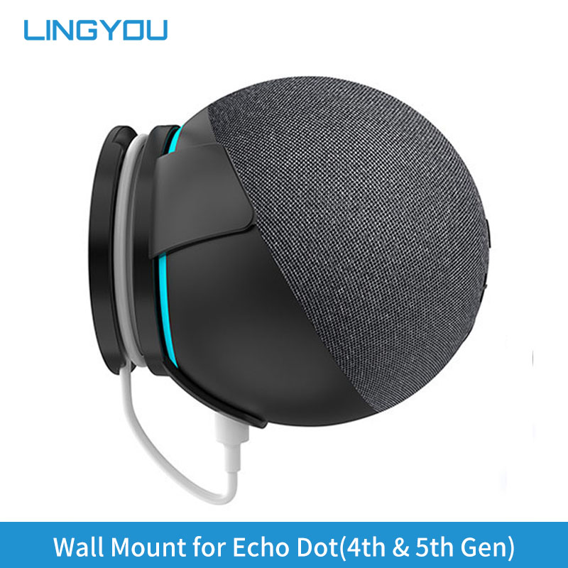 LINGYOU-colgador de montaje en pared para Alexa Echo Dot de 4ª y 5ª generación, accesorios de ahorro de espacio en dormitorio, cocina y baño