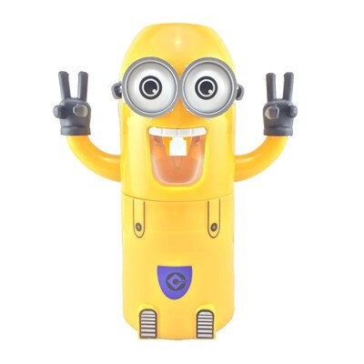 Bathroom Products Automatic Toothpaste Dispenser Cute Squeezers Bathroom Accessories Set Toothbrush Holder For Kids: double eye