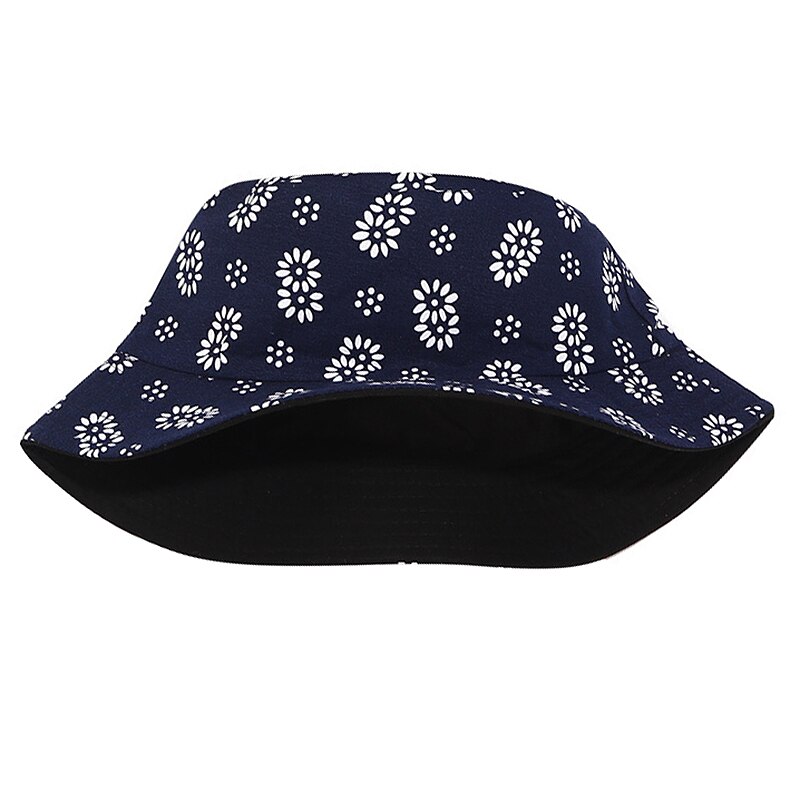 Two Sided Reversible Daisy Bucket Hat for Men Women Fisherman Hat Panama Bob Hat