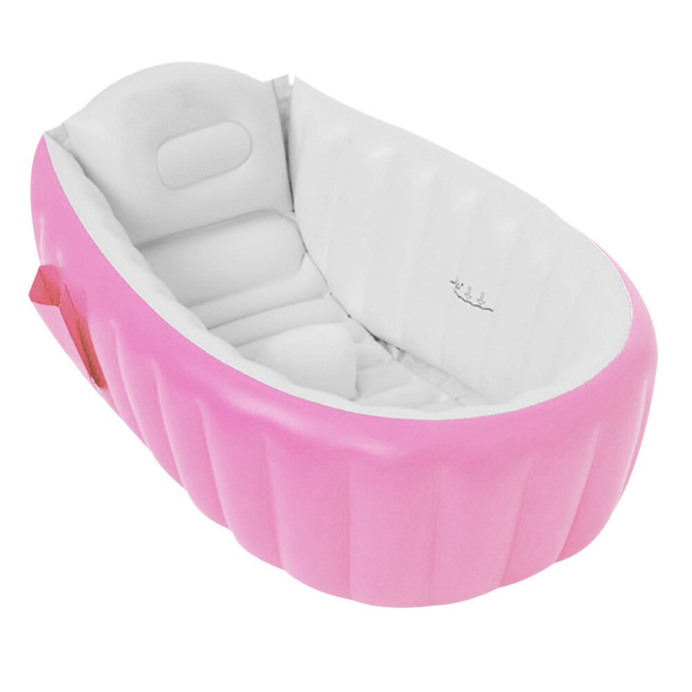 Portable Foldable Baby Infant Inflatable Bathtub Shower Basin Swimming Pool: Pink