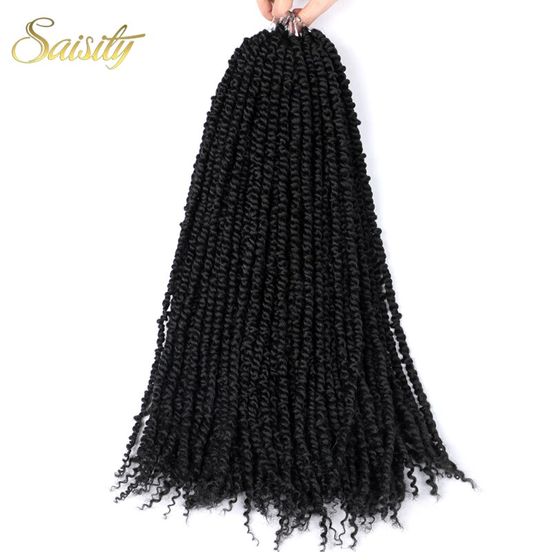 Saisity passion twist haak synthetisch haar voorgelust haakwerk voorgedraaid haar ombre extensions vlechthaar: #1b / 9 stuks/partij