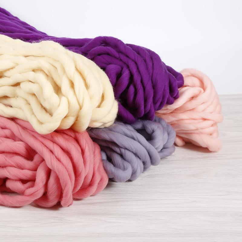 250G Chunky Wol Roving Sjaal Breien Garen Dikke Warme Пряжа Thuis Haak Garen Lana Breien Katoenen Garen Merino Wol garen