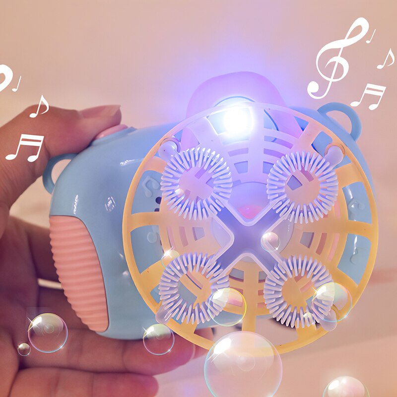 Grappige Camera Bubble Machine Speelgoed Leuke Elektrische Muziek Speelgoed Buitensporten Waskolf Maker Voor Zeep Blow Bubbels Kids