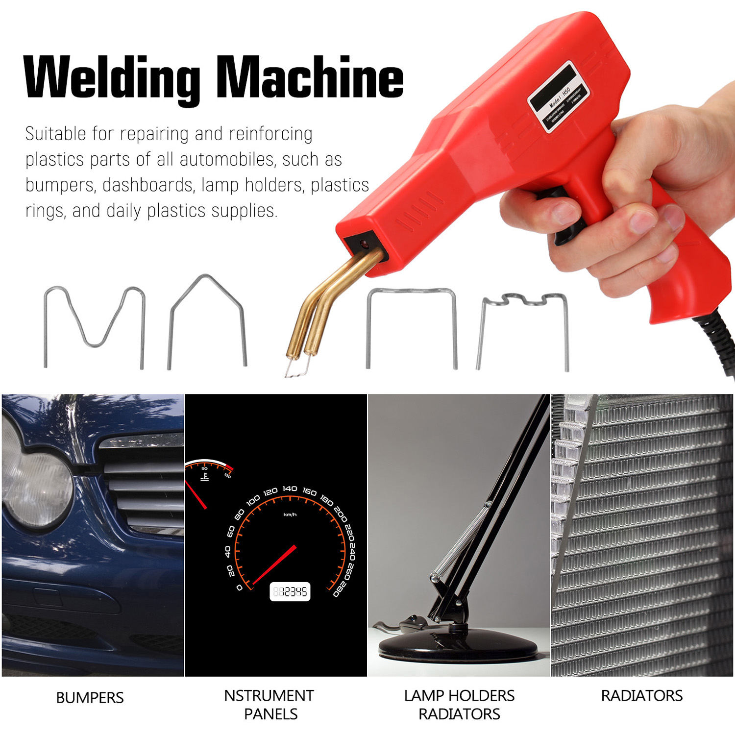 50W Plastic Welders Welding Equipment Car Bumper Repair Stapler Garage Tools Staplers Machine PVC Plastic Repairing Tool