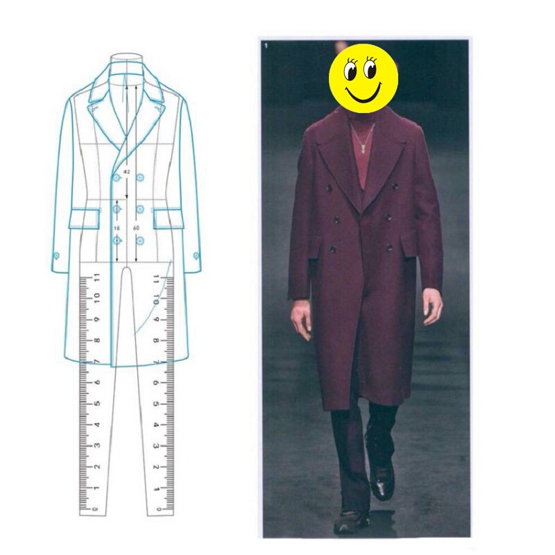 Male Ruler Garment Effect Style Men Drawing Template Ruler Original Model 25cm Height