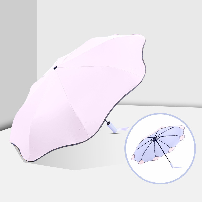 Automatische Paraplu 3 Vouwen Mannelijke Vrouwelijke Parasol Anti-Uv Parasol Regen Vrouwen Winddicht Luxe Zakelijke: Pink 1