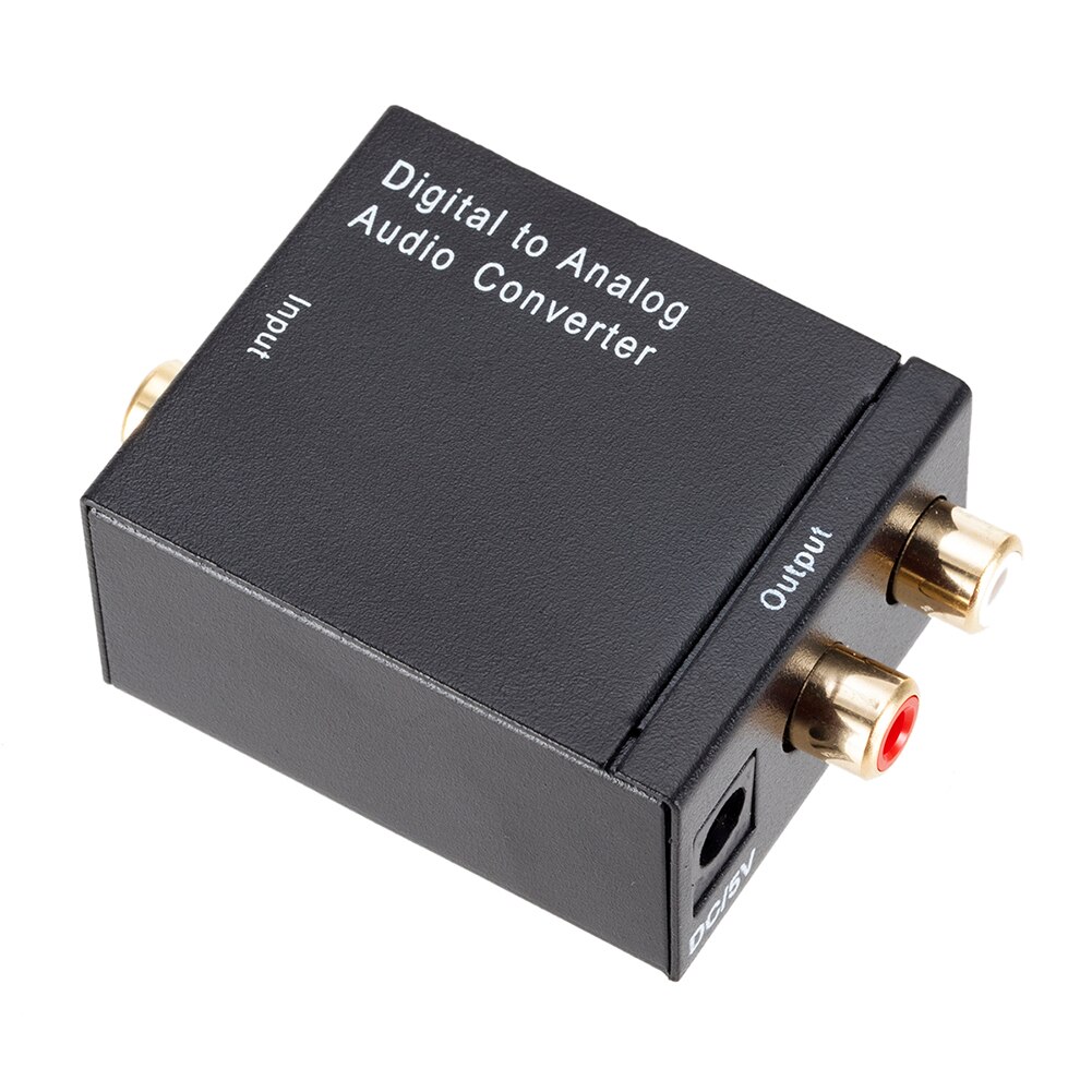 Digital til analog lydkonverter dekoder adapter toslink koaksial til rca r/l lyd let mikrofon mixer