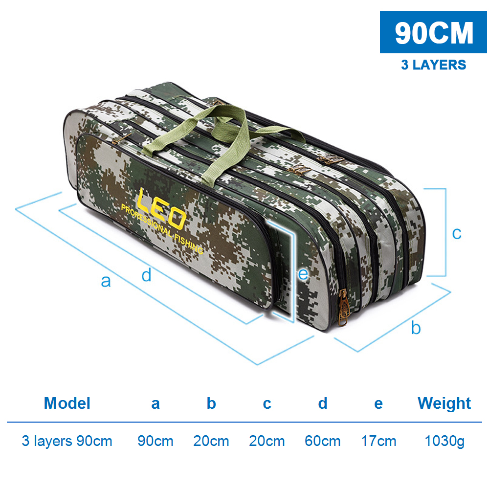 Twee/Drie Lagen 80 cm/90 cm Hengel Reel Tas Vissen Pole Gear Tackle Tool Reistas opbergtas Vissen Cover Bag