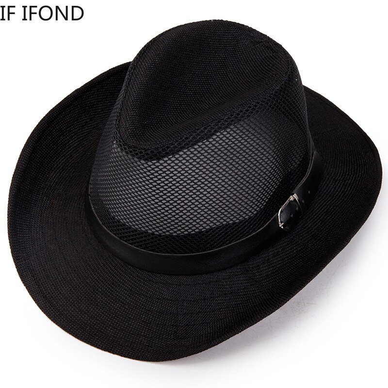 Men&Women's Cowboy Hat Wide Brim Solid Color Caps Outdoor Summer sun Hat For Gentleman Travel