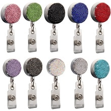 Rhinestone Retractable Holder Keychain Nurse ID Card Clip Hospital Badge Holder Work Badges Accessories Officer Daily Use