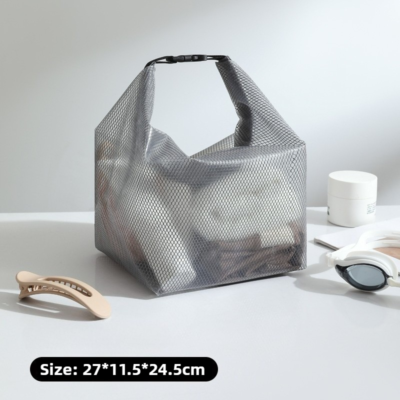 Bærbar vanntett reiseveske gjennomsiktig toalettveske med stor kapasitet sminkeorganisator bade- og toalettveske for kvinner: Svart