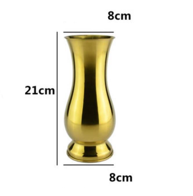 Bordsvas i rostfritt stål modern minimalistisk ornament hantverk hem kontor dekoration vas: Guld  d8cm