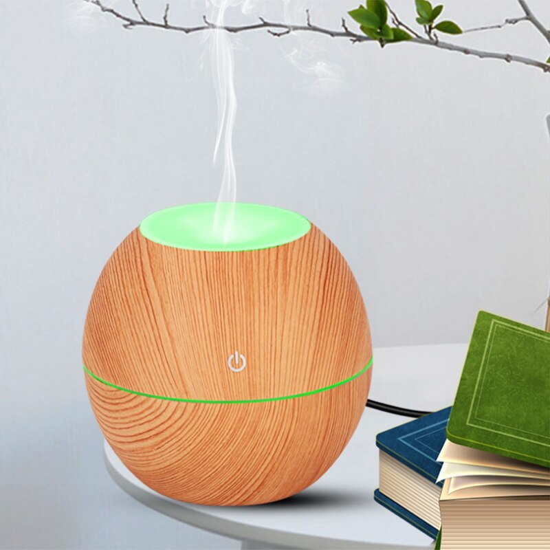 Wood Grain Aromatherapy Machine USB Plug-in Colorful Ultrasonic Humidifier Air Purification Aromatherapy Humidifier