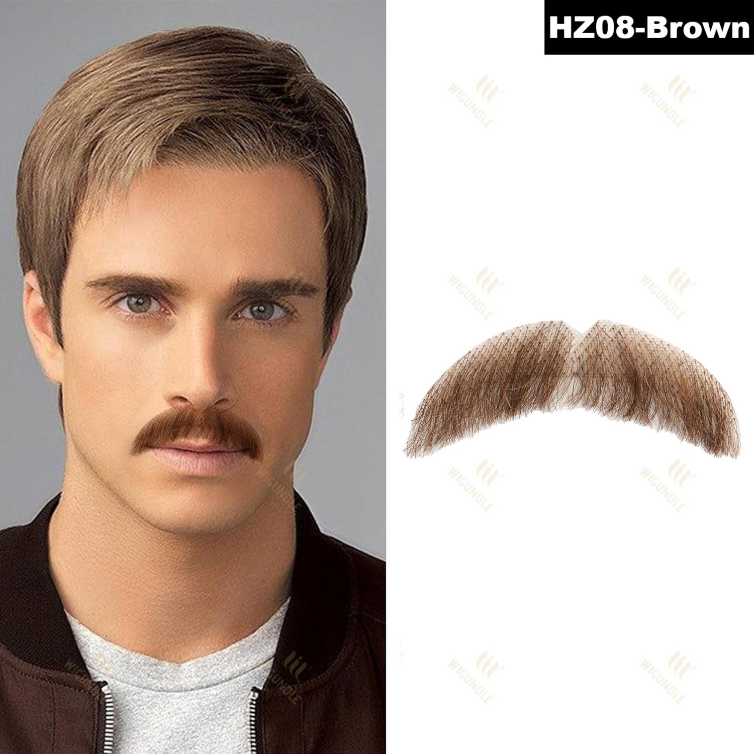 Fantasia de cavanhaque falso, cabelo facial, barba realista, bigode com fita adesiva, cabelo humano, renda, barba para halloween, festa de natal: NE12