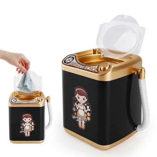 Máquina lavadora para limpieza de brochas de maquillaje para niños, juguete automático de simulación de 11CM: Golden