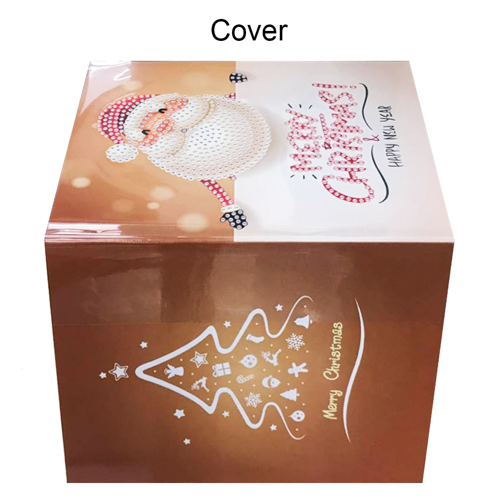 Kerst Kaart Diamant Schilderen Ronde Gedeeltelijke Boor Uitnodiging Brief 5D Nouveaute Diy Mozaïek Borduurwerk Kerstman Foto