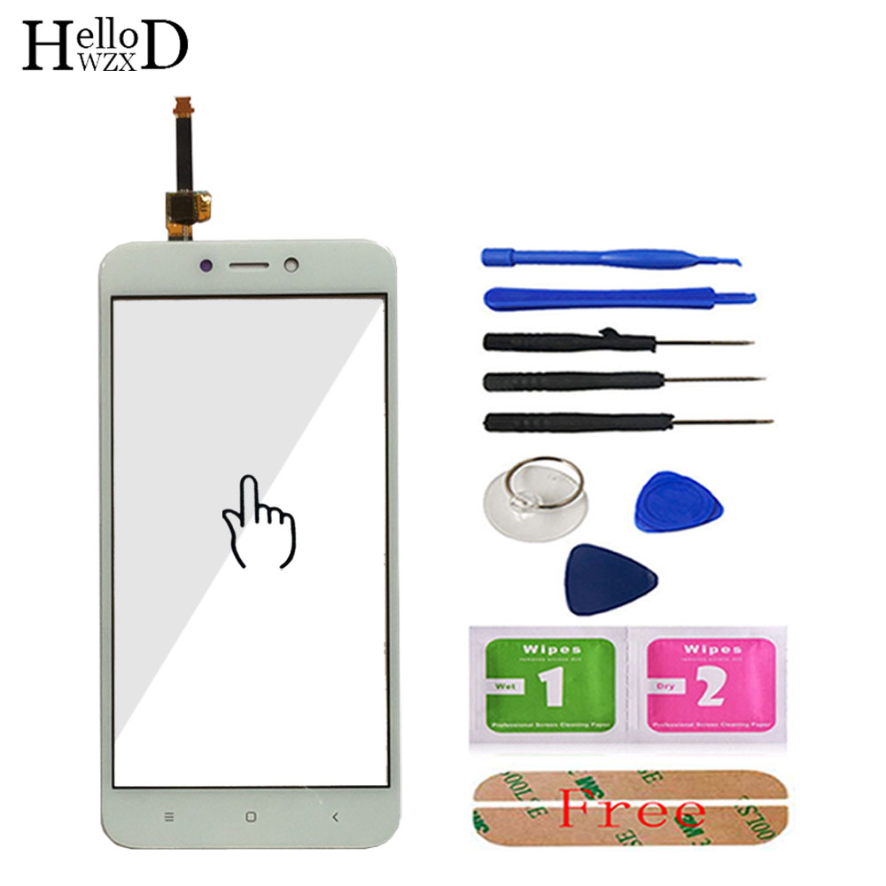 5.0'' Mobile Touch Screen For Xiaomi Redmi 4X Front Touch Glass Screen Glass Digitizer Panel Lens Sensor Tools Free Adhesive