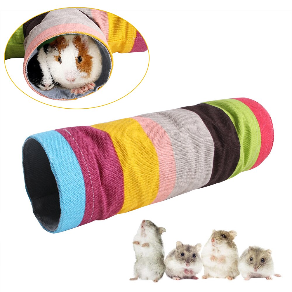 Mascotas de juguete Túnel de arco iris conejo enano nido de hamsters Guinea cerdo mascota de ardilla agujero de taladro divertido túnel perforación nido mascota: A