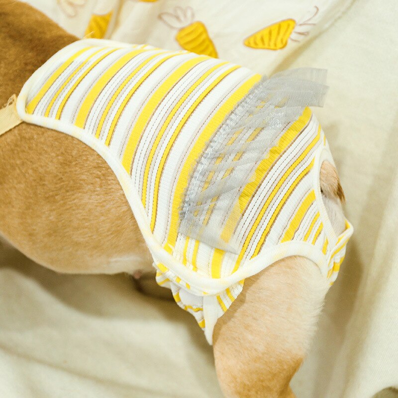 Söta franska bulldog kedi fysiologiska byxor tvättbara kvinnliga tik tjej hund underkläder shorts för små hundar maskot tillbehör