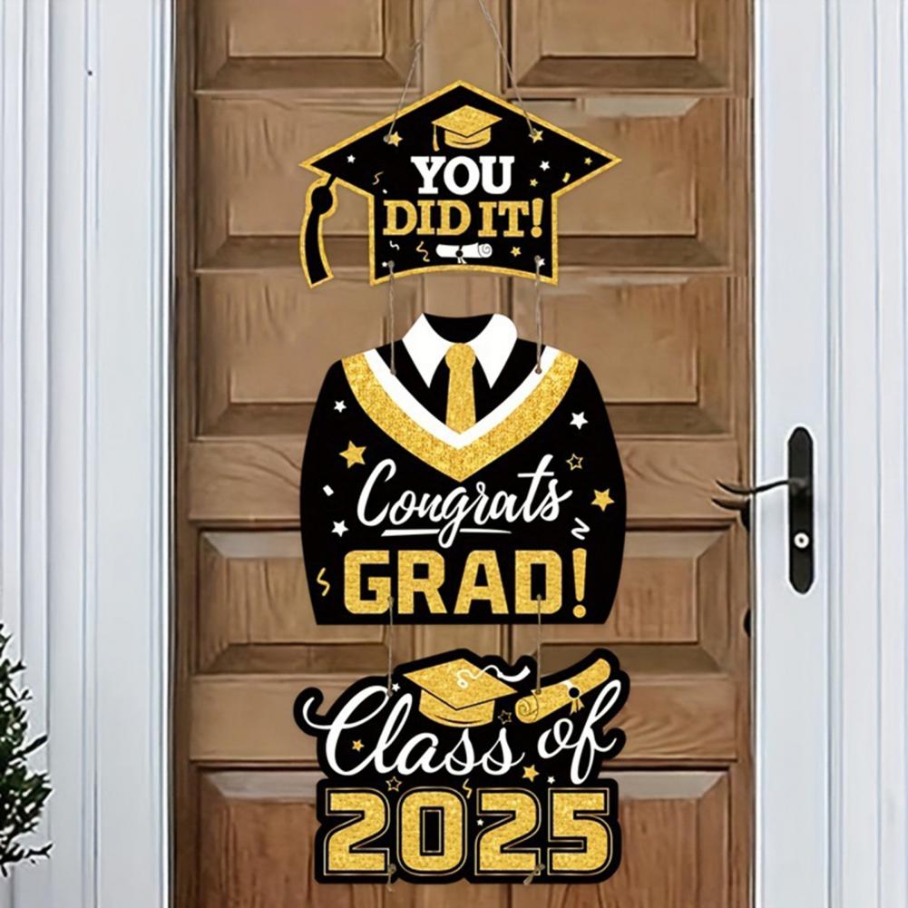 Graduation Party Decoration Class of Graduation Hanging Sign Paper Door Decorations Set for Graduation Party Congrats Grad