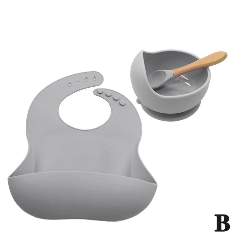 Silicone Baby Bib Food Grade Waterproof Bib Baby Rice Silicone Saliva Pocket 120g Pocket N4M3: B