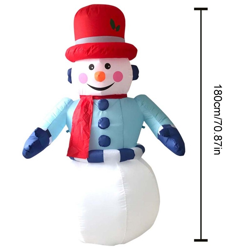 1.8m ledede luft oppustelige snemand blæser figur indendørs udendørs dekoration jul fest ornament børn børn legetøj