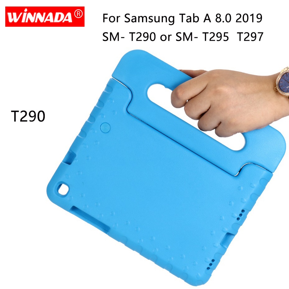 Case Voor Samsung Galaxy Tab Een 8.0 Sm T290 T295 T297 Hand-Held Shock Proof Eva Full Body cover Handvat Stand Case Voor Kinderen