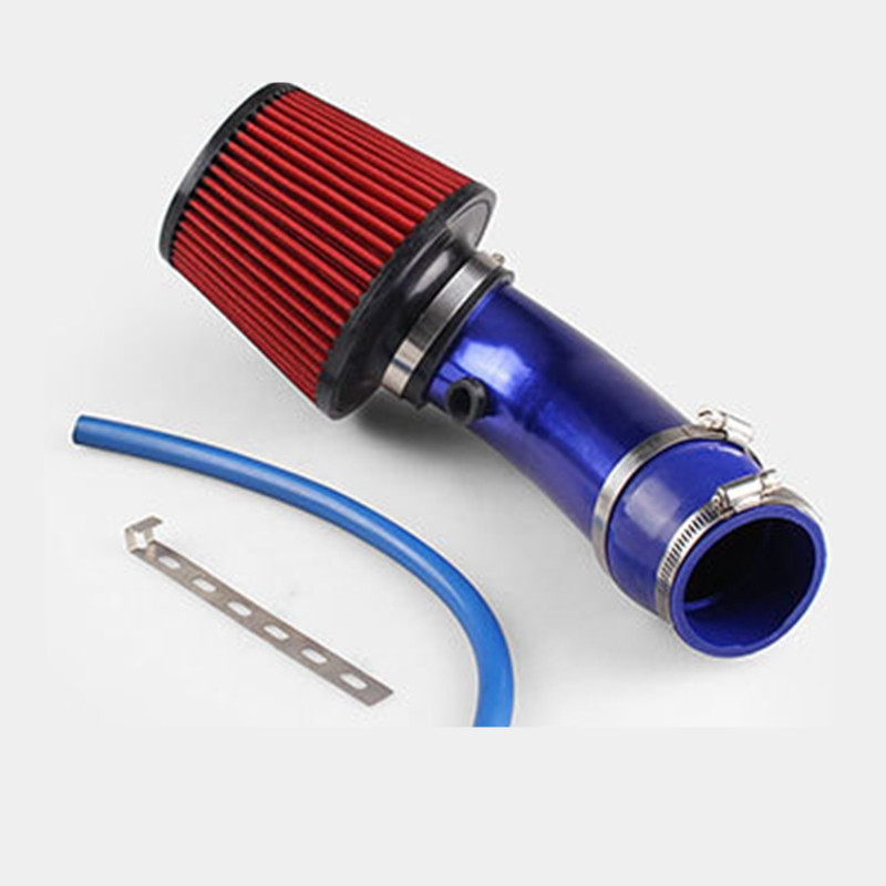 3 Inch Aluminum Pipe Car Turbo Piping Cold Air Intake System Filter 76mm: B style Blue