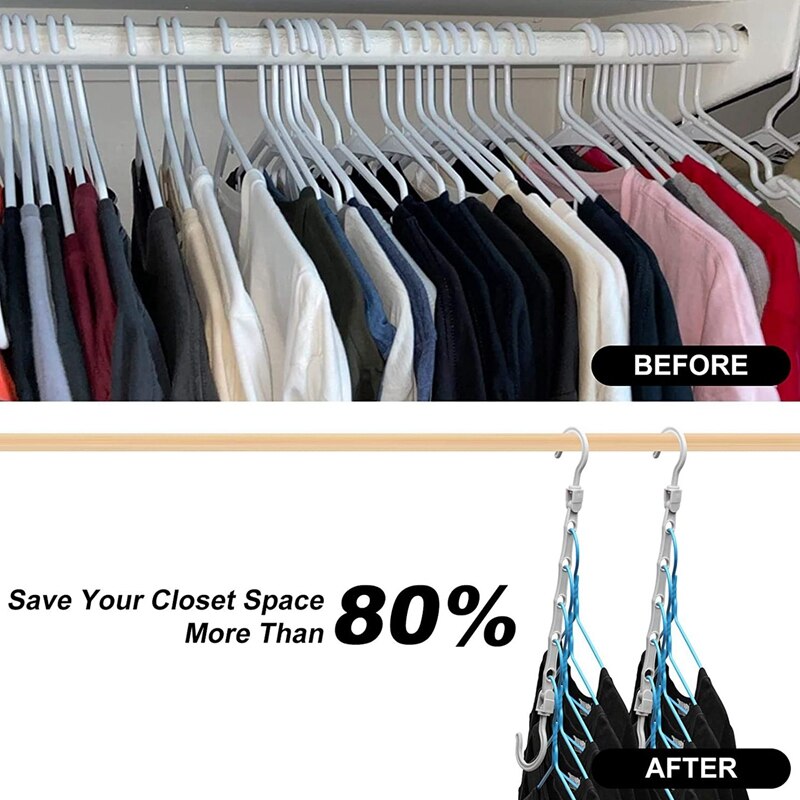Kast Organisatoren En Opslag, Closet Organizer Hanger Voor Zware Kleding, 12 Pack Closet Opslag Ruimtebesparend Hangers