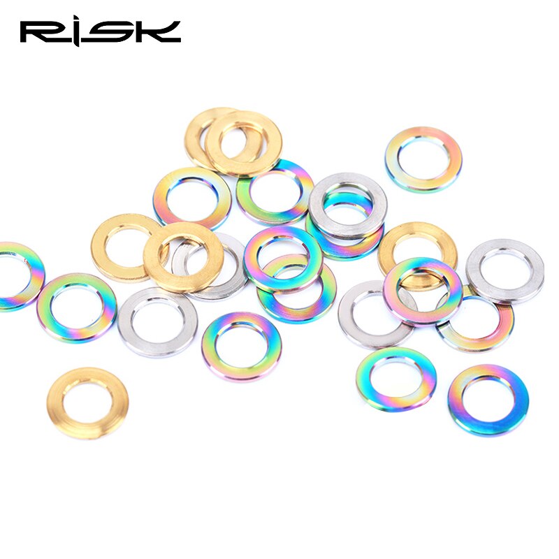 Risico 10 stuks  m5 m6 titanium ti bout afstandhouder universele fiets stuurpen rem schroef ringen pakking voor fiets bouten 5mm/6mm