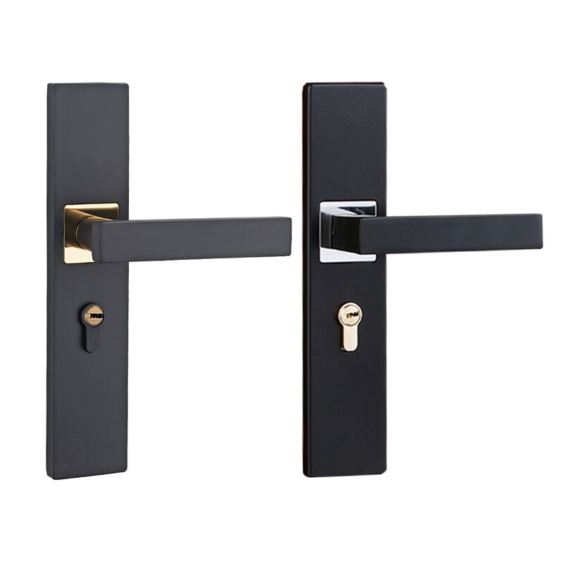 Door locks aluminum alloy Continental bedroom minimalist Interior door handle cylinder lock silent security door lock household