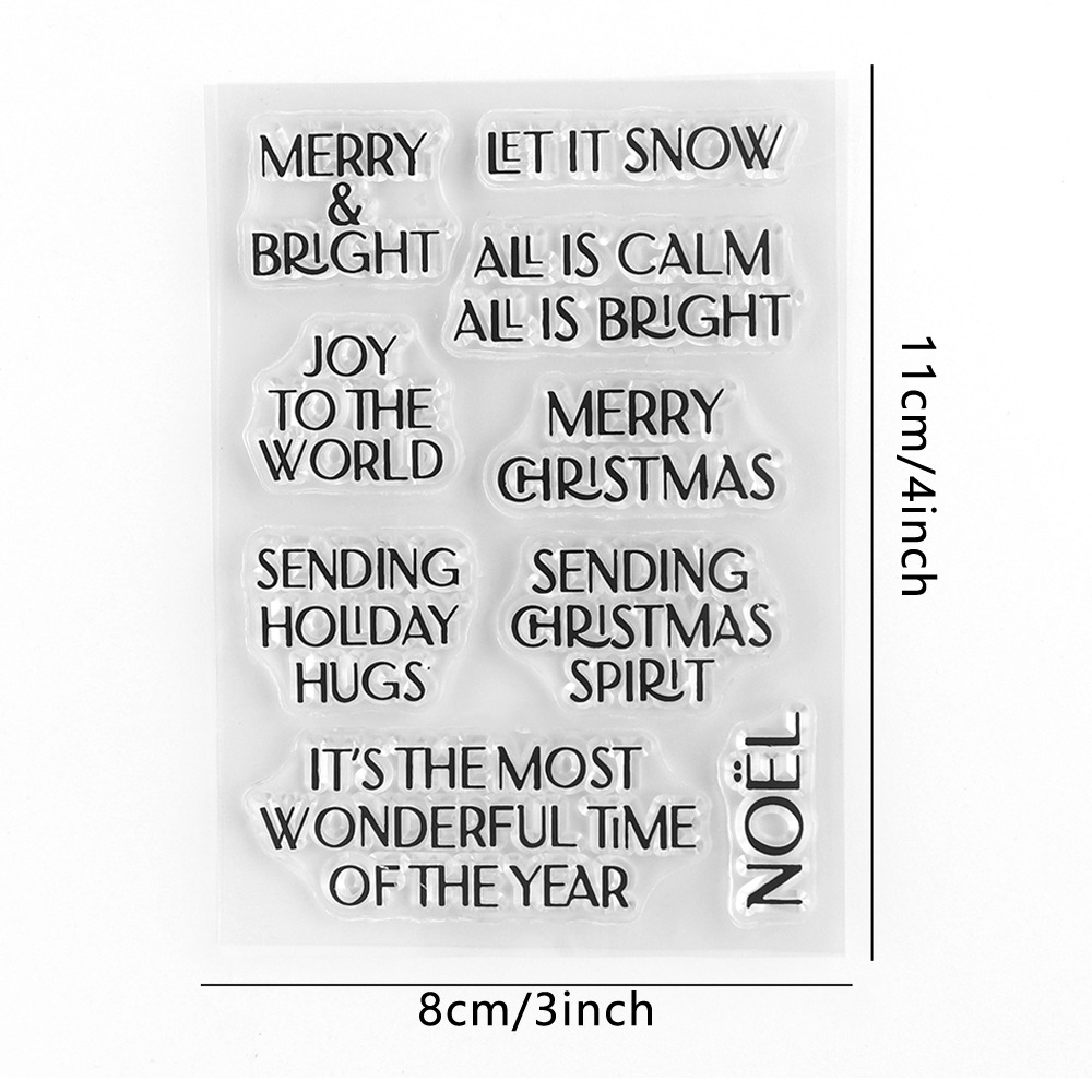 Amor del collage postal; Sellos transparentes de copo de nieve de estrella para manualidades DIY, álbum de tarjetas, decoración de colección de recortes, sellos transparentes: Verde militar