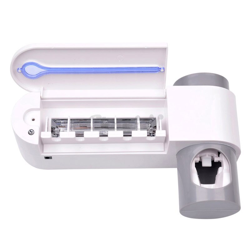 Antibakteriell uv lys ultrafiolett tannbørste sterilisator tannbørsteholder renere automatisk tannkrem dispenser squezzer 11 46