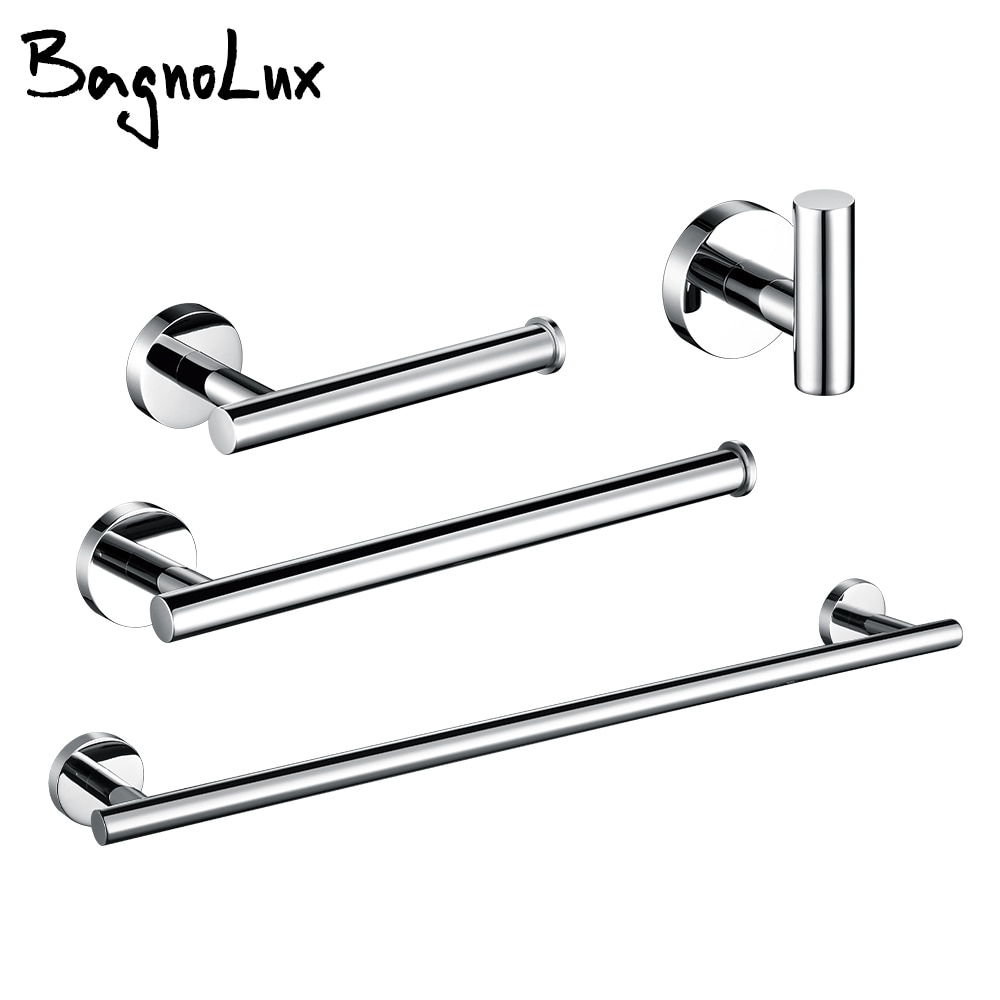 BagnoLux Edelstahl Chrom SchöNe Zauberstab Haken Wc Papier Halfter Handtuch Ring Bar Selbst-Klebstoff Schlecht Zubehör