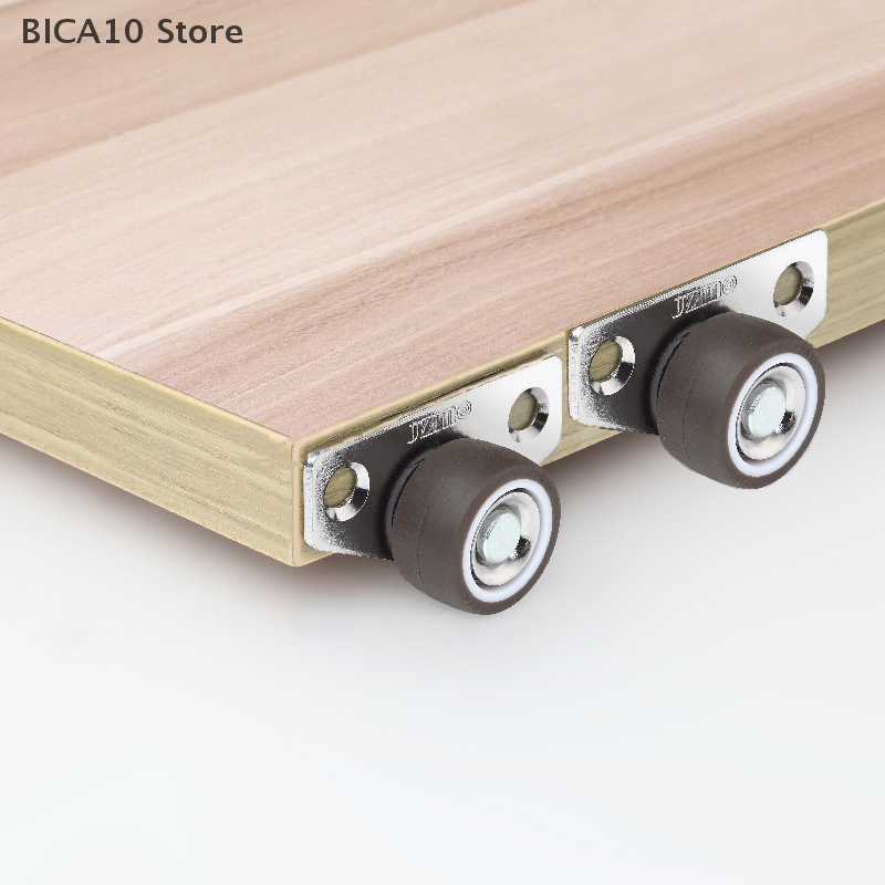 1/4Pcs Small Furniture Caster Wheels Low Profile Rubber Rolling Castor Wheel Mini Rigid Silent Caster Wheel for Cart Drawer