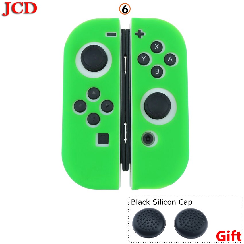 JCD For Nintend for Switch Controller Gamepad Joystick Silicone Case For Nintendo for Switch NS Black Silicon Cap: No6