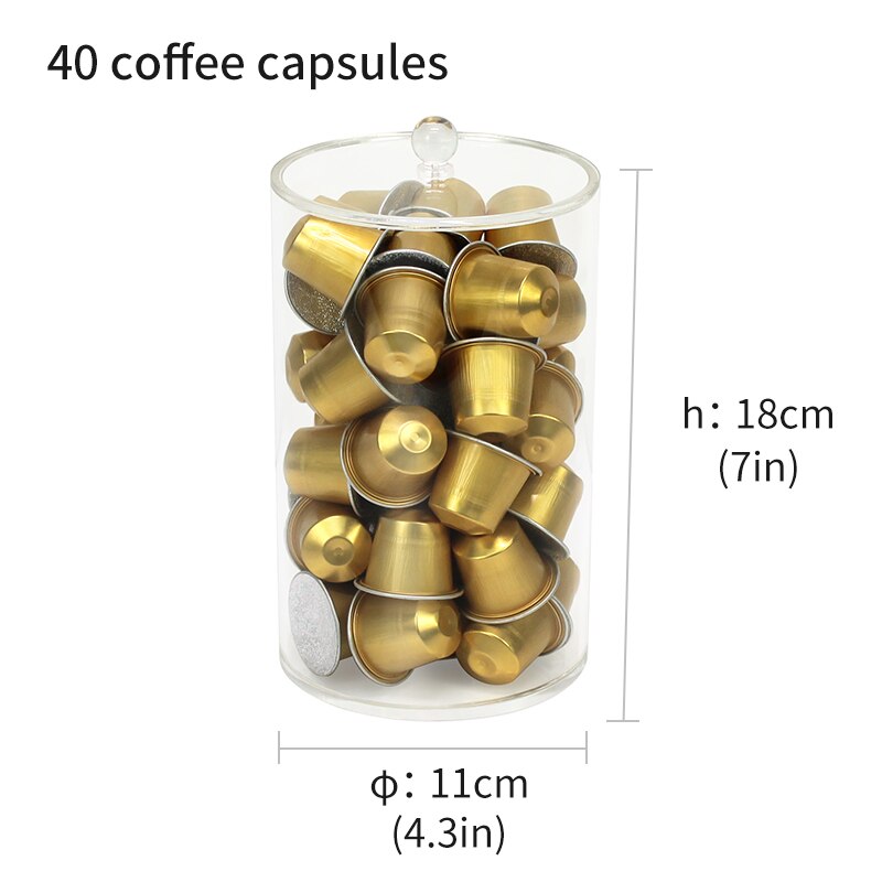 Acessórios de armazenamento de cápsulas de café caixa de acrílico desktop à prova de poeira rack de armazenamento transparente aleta café do agregado familiar: 40capsules