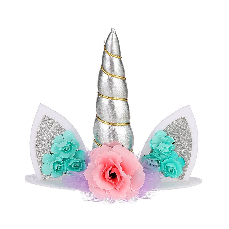 Décoration de gâteau en corne de licorne pour anniversaire, fournitures de décoration de gâteau pour fête prénatale, mariage