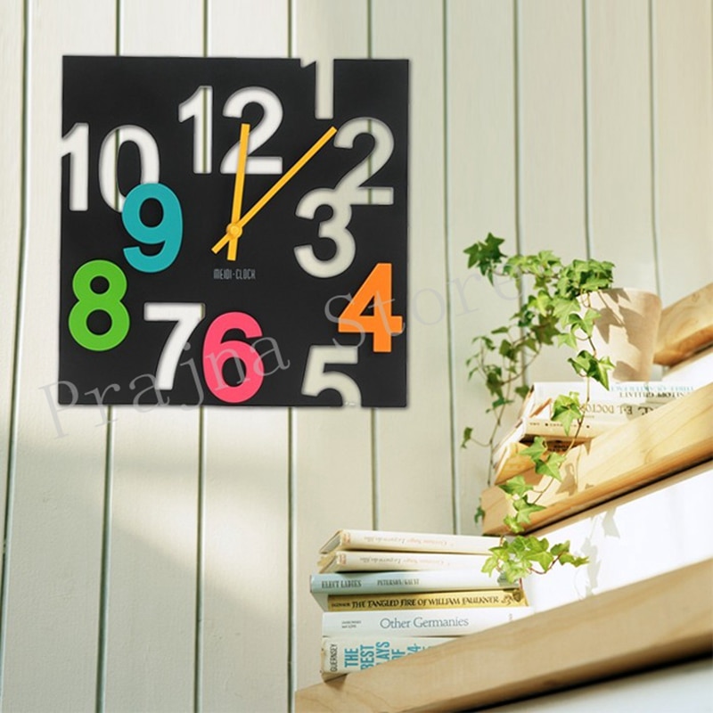 Digital Wall Clock Modern 3D Large Decorative Wall Clock Big Novelty Silent Wall Clocks Home Decor 30cm Hollow