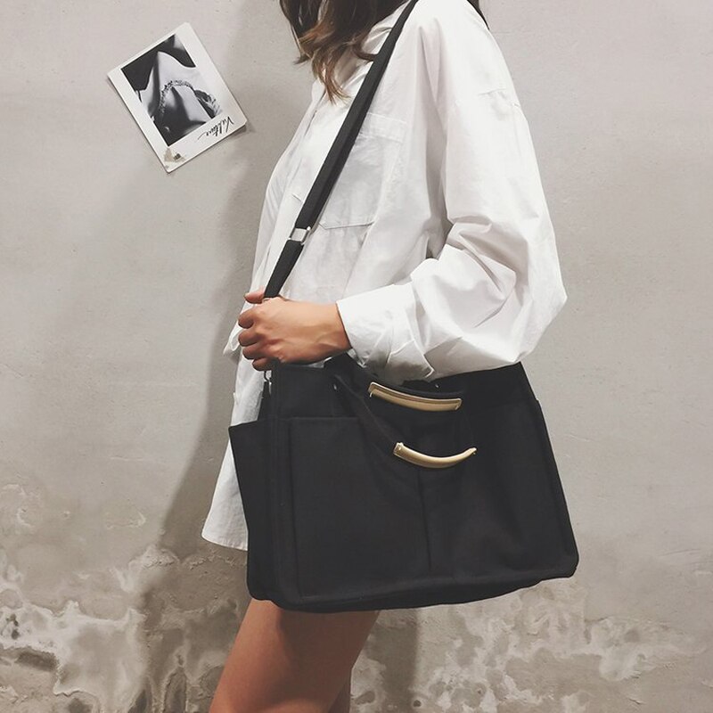 Canvas Bag Reusable Shopping Bags Grocery Tote Bag Cotton Daily Use Handbags Women Casual Handbag